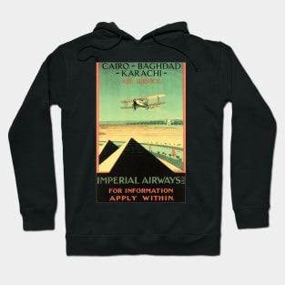 Imperial Airways Air Travel Cairo Baghdad Karachi Vintage British Airline Hoodie